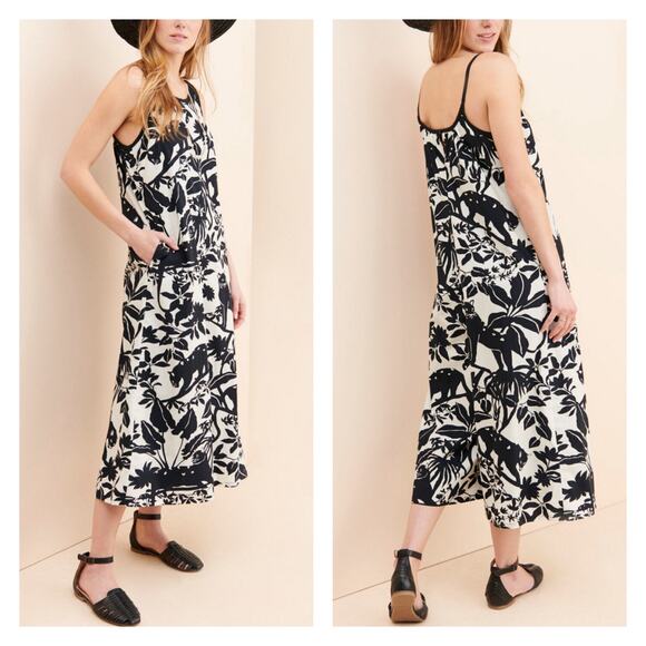 Maeve Chrysanthemum Floral Animal Print Wide Leg Jumpsuit Size L - Picture 16 of 16